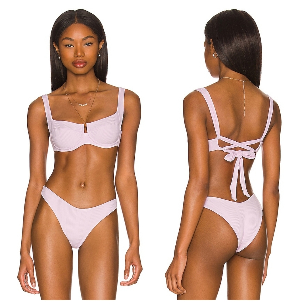 L*Space Camacho Bikini Bottom Pointelle Rib Peony - Picture 4 of 7
